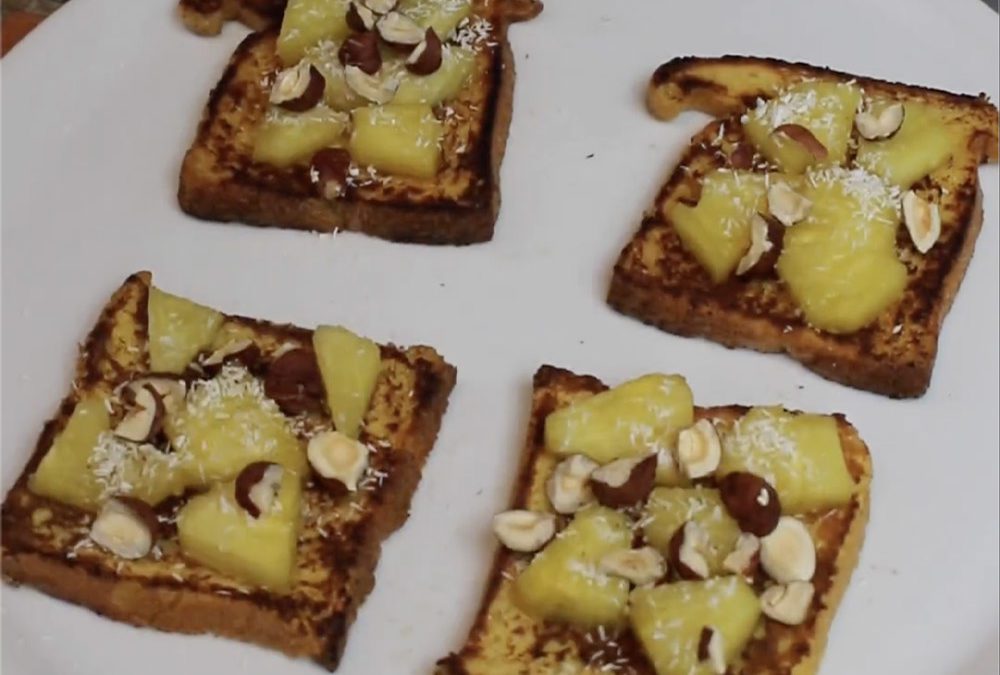 Pain perdu à l’ananas et au sirop d’érable