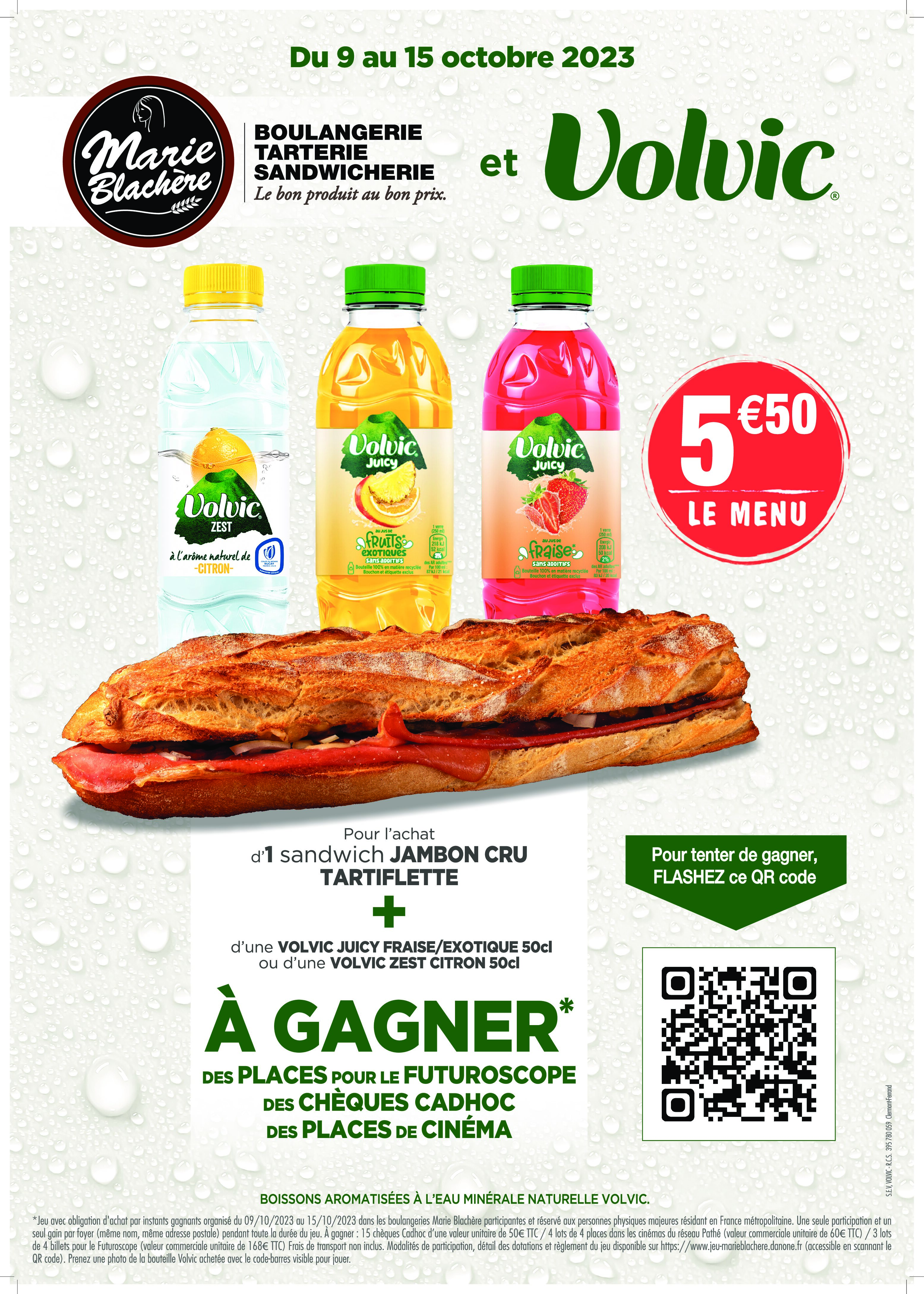 Volvic et les Boulangeries Marie Blachère s’associent pour vous gâter !