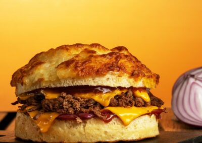 Burger effiloché de bœuf